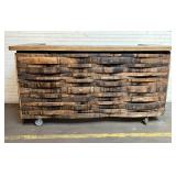 Large Barrel Stave Bar With Oak Countertop, Foldab
