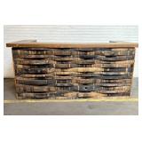 Large Barrel Stave Bar With Oak Countertop, Foldab