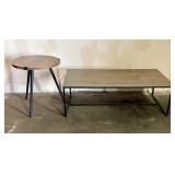 Modern Rectangular Coffee And Side Table With Blac