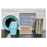 Letter Board With Assorted Decoration And Teal Mir