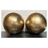 2 21' Gold Disco Balls With Some Loose Or Buckled