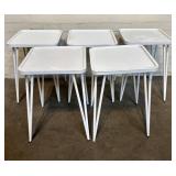 5 Petite Accent Tables - White Metal Base 12'X12'X