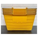 5 Durable Yellow Plastic Shopping Baskets With Met