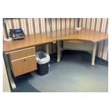 Modular L-Shaped Two-Piece Office Desk with Filing