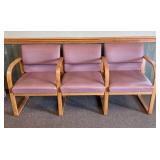 Three Seat Oak Bentwood Commercial Waiting Room Be