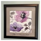 Square Framed Floral Watercolor Style Print with N