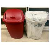 Two Plastic Kitchen Trash Cans Including an Umbra