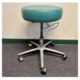 The Brewer Company Teal Vinyl Medical Swivel Stool
