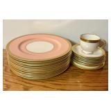 A Collection of Lenox Pink and Gold Acid Etched En