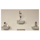 Three Sports Action Figurines on Decorative Wall-M