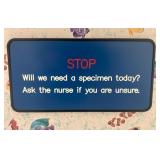 A Rectangular Medical Specimen Instruction Wall Si