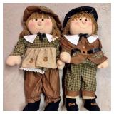 A Pair of Large Soft-Sculpture Thanksgiving Pilgri
