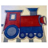 A Novelty Shaped Steam Locomotive Play Rug