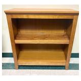 Contemporary Oak Finish Two-Shelf Bookcase with Ca