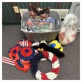 An Assortment of Patriotic American Decorations an