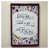 Framed Floral Print w/ Priestly Blessing, Numbers