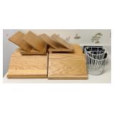 An Assortment of Wooden Document Stands, Plastic D