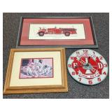 A Trio of Firefighting Themed Decorative Items Inc