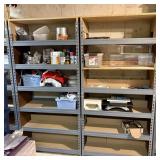 A Pair of Gray Five-Tier Boltless Metal Shelving U