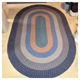 Large Reversible Oval Multi-Tonal Braided Area Rug