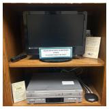A Flat-Screen Television and a Panasonic DVD and V