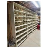 Three-Bay Slotted Metal Record Storage Shelving Un