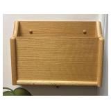Wall-Mounted Solid Oak Single Pocket File and Char