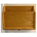 Wall Mounted Single Pocket Solid Oak Document Hold