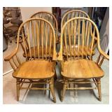 A Set of Oak Windsor Style Armchairs