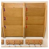 A Set of Four Wall Mounted Oak File Organizers and