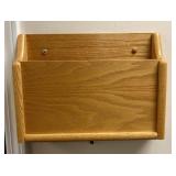 Solid Oak Wall Mounted One Pocket Document and Key