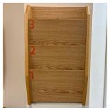 Wall-Mounted Three-Tier Oak Document or Chart Hold