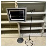Two Display Stands Including a Framed Digital Medi