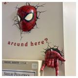 A Pair of Spider-Man 3D Plastic Wall Lights with D