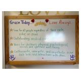 Large Framed Oak Whiteboard with Medical Mission S