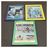 A Trio of Framed Late 20th Century Social-Emotiona