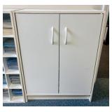 White Laminate Two Door Utility Storage Cabinet