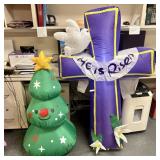 Two Inflatable Seasonal Holiday Yard Decorations