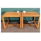 A Pair of Mid-Century Modern Style Oak Side Tables