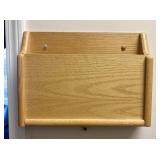 Solid Oak Wall Mounted Single Pocket Document Hold