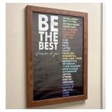 Contemporary Stained Wood Framed Motivational Wall