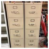 A Pair of HON Four-Drawer Vertical Metal Filing Ca