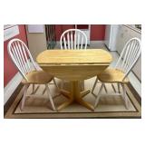 A Four-Piece Two-Tone Wood Drop-Leaf Dining Set Co