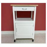 Rolling Kitchen Island Cart with Hardwood Butcher