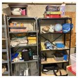 Pair Metal Shelving Units w/ Educational Materials
