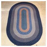 Oval Multi-Colored Braided Area Rug