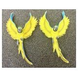 A Pair of Design Toscano Hand-Painted Polyresin Fl