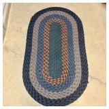 Traditional Oval Multi-Color Braided Floor Rug