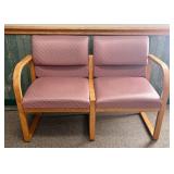 Tandem Two Seat Settee with Bentwood Oak Arms
