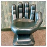 Hand Shaped Chairs Dark Green Molded Plastic Left